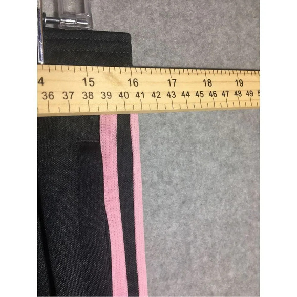 Womens Adidas Joggers Grey Pink Striped Classic Basic Athletic Workout Gym - Picture 2 of 5
